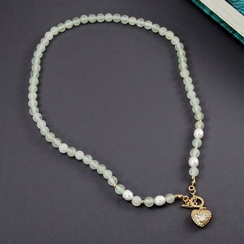 Collier à perles zircone cubique à breloque cœur à perle de culture - SHEIN - Modalova