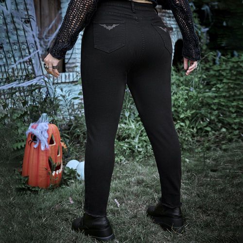 Jean skinny déchiré taille haute halloween à imprimé chauve-souris (sans ceinture) - SHEIN - Modalova