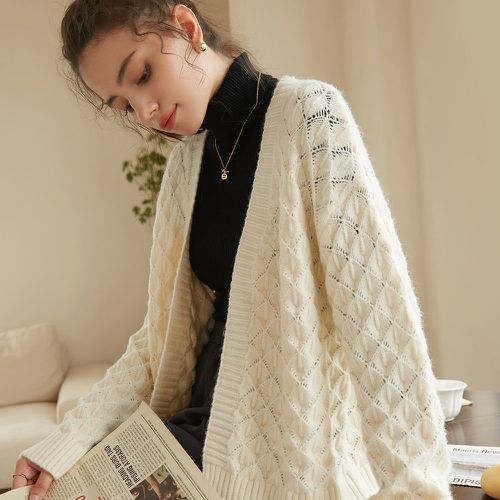 Cardigan long en maille - SHEIN - Modalova