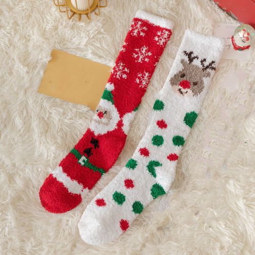 Paires Chaussettes montantes Noël à motif de cerf - SHEIN - Modalova