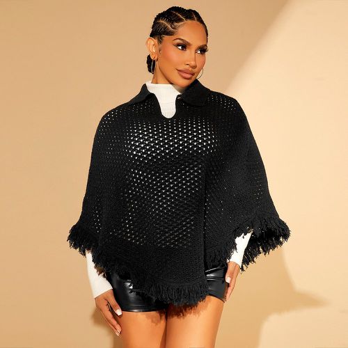 Pièce Poncho à franges en maille - SHEIN - Modalova