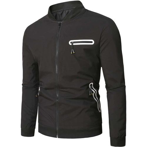 Homme Bomber unicolore zippé - SHEIN - Modalova