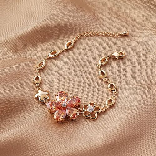 Bracelet zircone cubique à fleur - SHEIN - Modalova