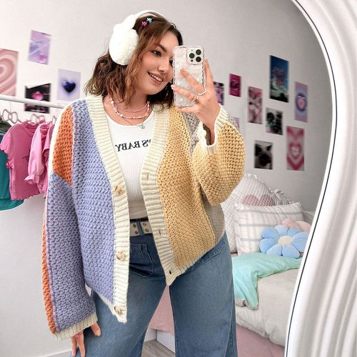 Cardigan à blocs de couleurs - SHEIN - Modalova