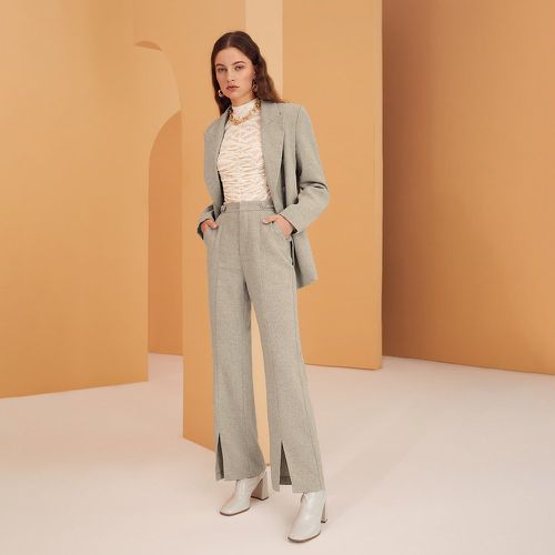 Pantalon de costume zippé fendu à poche - SHEIN - Modalova