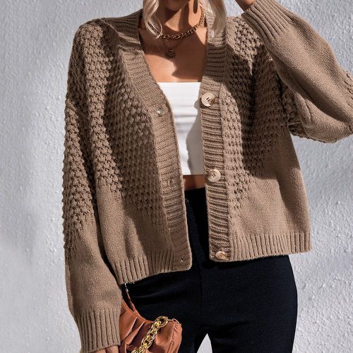 Cardigan en tricot texturé - SHEIN - Modalova