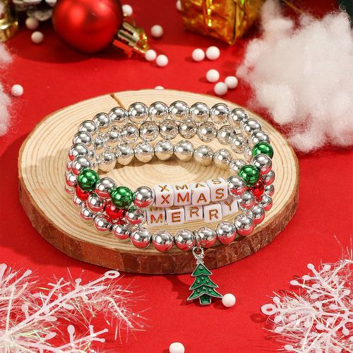 Pièces Bracelet perlé à breloque arbre Noël à lettres - SHEIN - Modalova