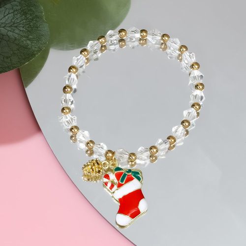 Bracelet perlé à breloque chaussette de Noël - SHEIN - Modalova