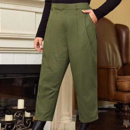 Pantalon taille haute à détail plié (sans ceinture) - SHEIN - Modalova
