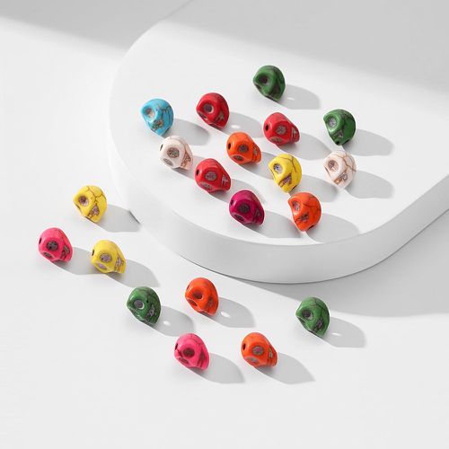 Pièces de couleur aléatoire design tête de mort DIY perle - SHEIN - Modalova
