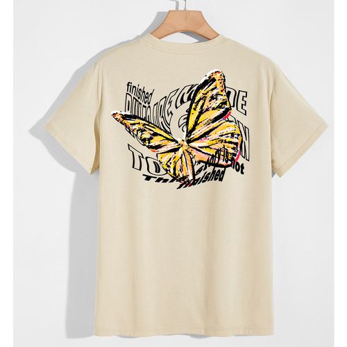 Homme T-shirt papillon et lettre - SHEIN - Modalova