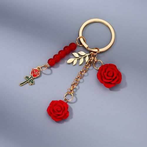 Porte-clés feuille & rose breloque - SHEIN - Modalova