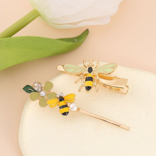Pièces Épingle à cheveux abeille et fleur - SHEIN - Modalova