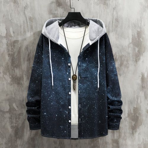 Manteau à capuche à imprimé galaxie à cordon (sans t-shirt) - SHEIN - Modalova