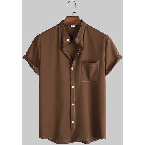 Homme Chemise unicolore à bouton - SHEIN - Modalova