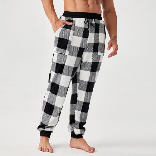 Pantalon de pyjama à carreaux à cordon - SHEIN - Modalova