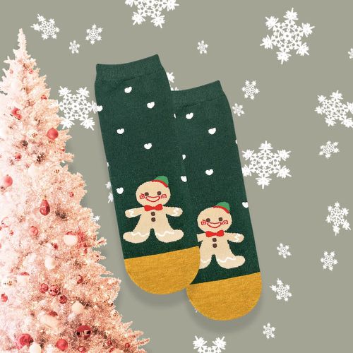 Chaussettes Noël à motif pain d'épice - SHEIN - Modalova