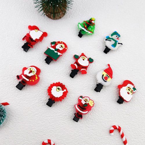 Pièces Épingle à cheveux père Noël & à détail d'arbre - SHEIN - Modalova