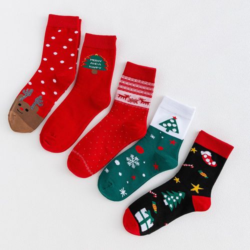 Paires Chaussettes à motif renne de Noël et d'arbre - SHEIN - Modalova