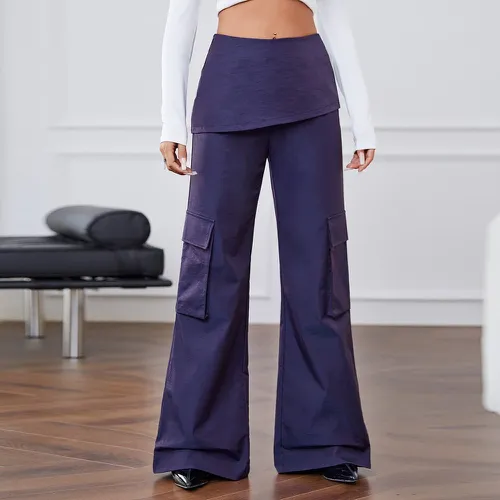 Pantalon ample poche à rabat - SHEIN - Modalova
