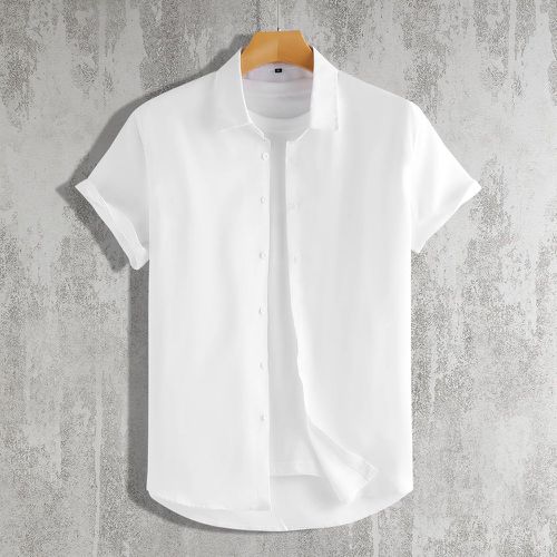Chemise unicolore à bouton (sans t-shirt) - SHEIN - Modalova