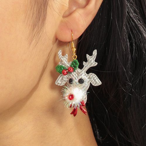 Pendants d'oreilles renne de Noël à détail de tête - SHEIN - Modalova