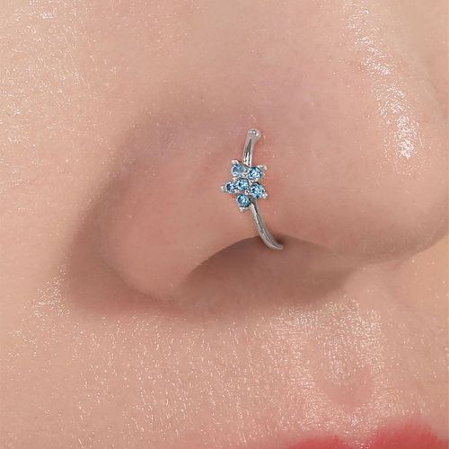 Piercing à nez avec zircone cubique à fleur - SHEIN - Modalova