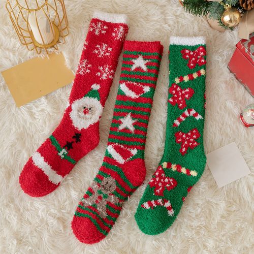 Paires Chaussettes montantes à motif père Noël - SHEIN - Modalova