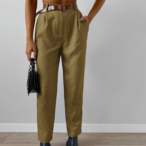 Pantalon de costume taille haute en velours côtelé (sans ceinture) - SHEIN - Modalova