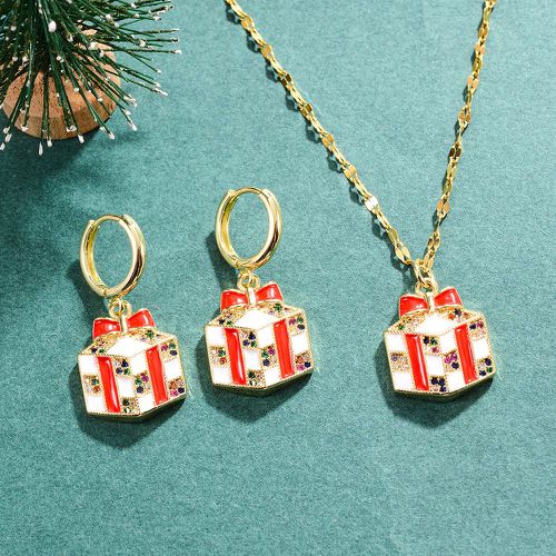 Pièces Set de bijoux à détail boîte à cadeau Noël à strass - SHEIN - Modalova