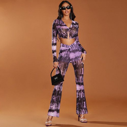 Top court tie dye & Pantalon évasé - SHEIN - Modalova