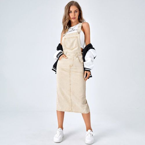 Robe salopette en jean à poche fendu - SHEIN - Modalova