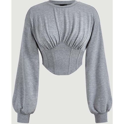 Sweat-shirt à ruchés asymétrique - SHEIN - Modalova