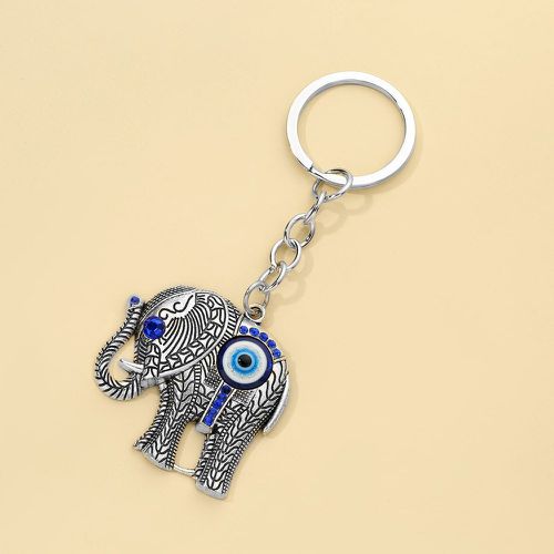 Porte-clés mauvais œil avec strass à breloque d'éléphant - SHEIN - Modalova