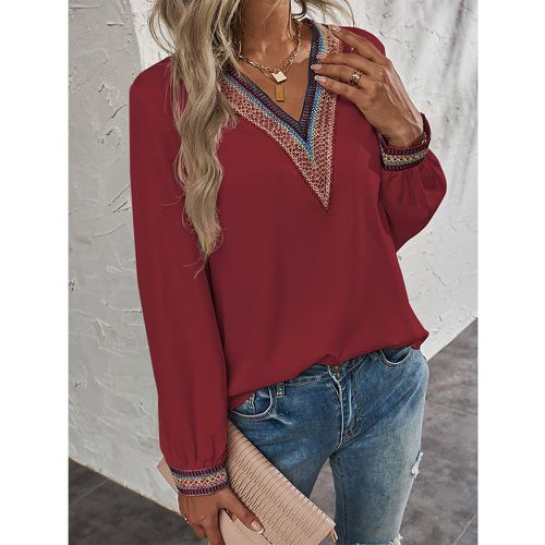 Blouse en dentelle col en V - SHEIN - Modalova