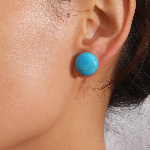 Clous d'oreilles turquoise rond - SHEIN - Modalova