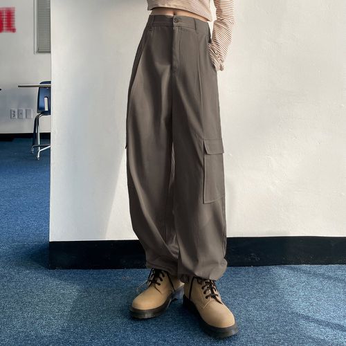 Pantalon cargo à poche à rabat à cordon - SHEIN - Modalova