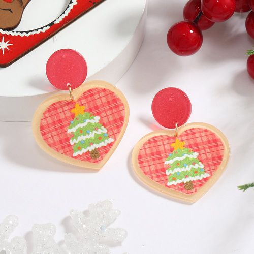 Pendants d'oreilles arbre de Noël motif cœur - SHEIN - Modalova