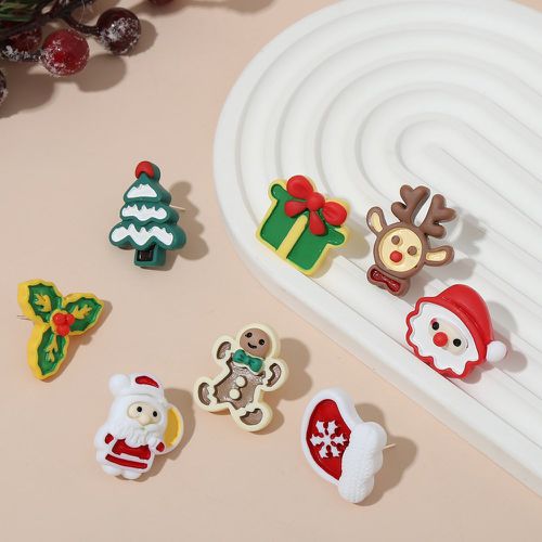 Pièces Boucle d'oreille design Noël boîte à cadeau & arbre - SHEIN - Modalova