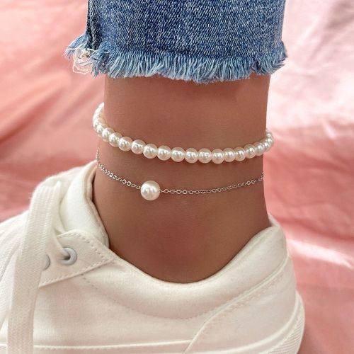 Pièces Bracelet de cheville avec fausses perles - SHEIN - Modalova