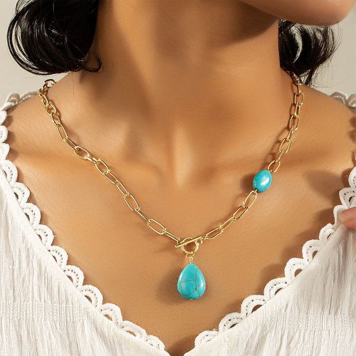 Collier avec pendentif turquoise - SHEIN - Modalova