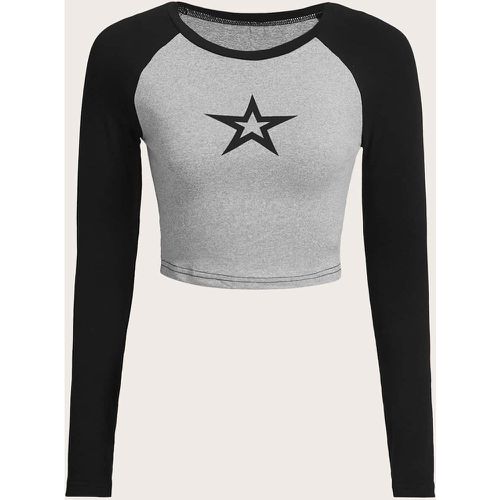 T-shirt à imprimé étoile manches raglan - SHEIN - Modalova