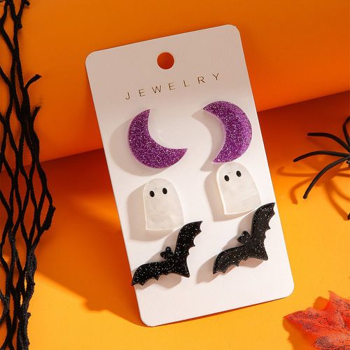 Paires Clous d'oreilles halloween chauve souris & fantôme design - SHEIN - Modalova