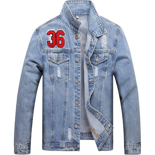 Homme Veste en jean patch déchiré - SHEIN - Modalova