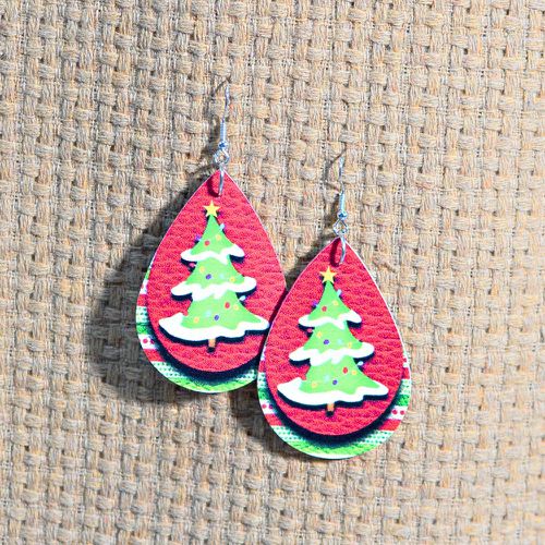 Boucles d'oreilles à design goutte d'eau arbre de Noël motif - SHEIN - Modalova