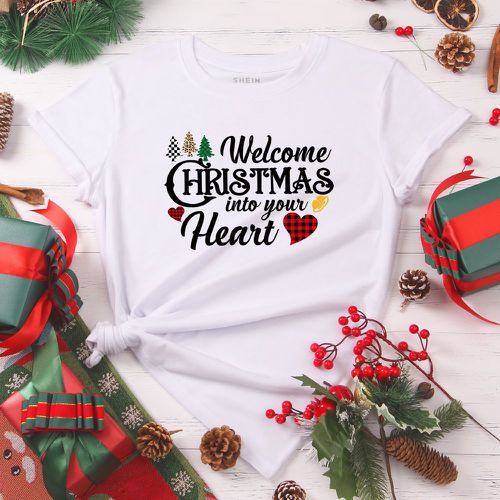 T-shirt Noël graphique de slogan - SHEIN - Modalova