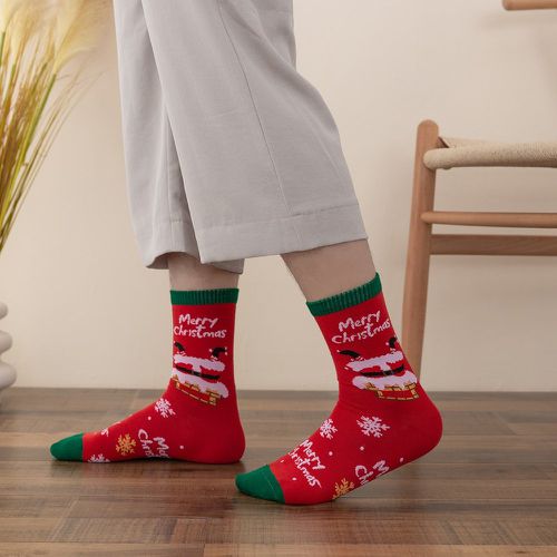 Chaussettes Noël à motif de slogan - SHEIN - Modalova