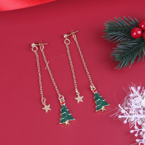 Boucle d'oreille arbre de Noël & à détail étoile - SHEIN - Modalova