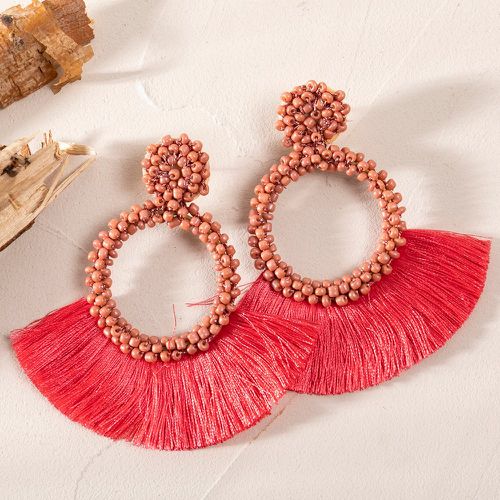 Pendants d'oreilles à perles à franges - SHEIN - Modalova