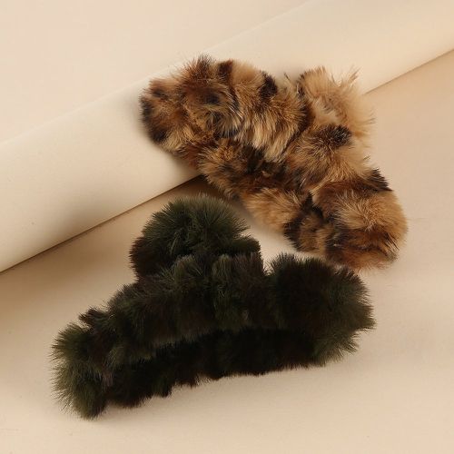 Pièces Griffe de cheveux duveteuse à motif léopard - SHEIN - Modalova